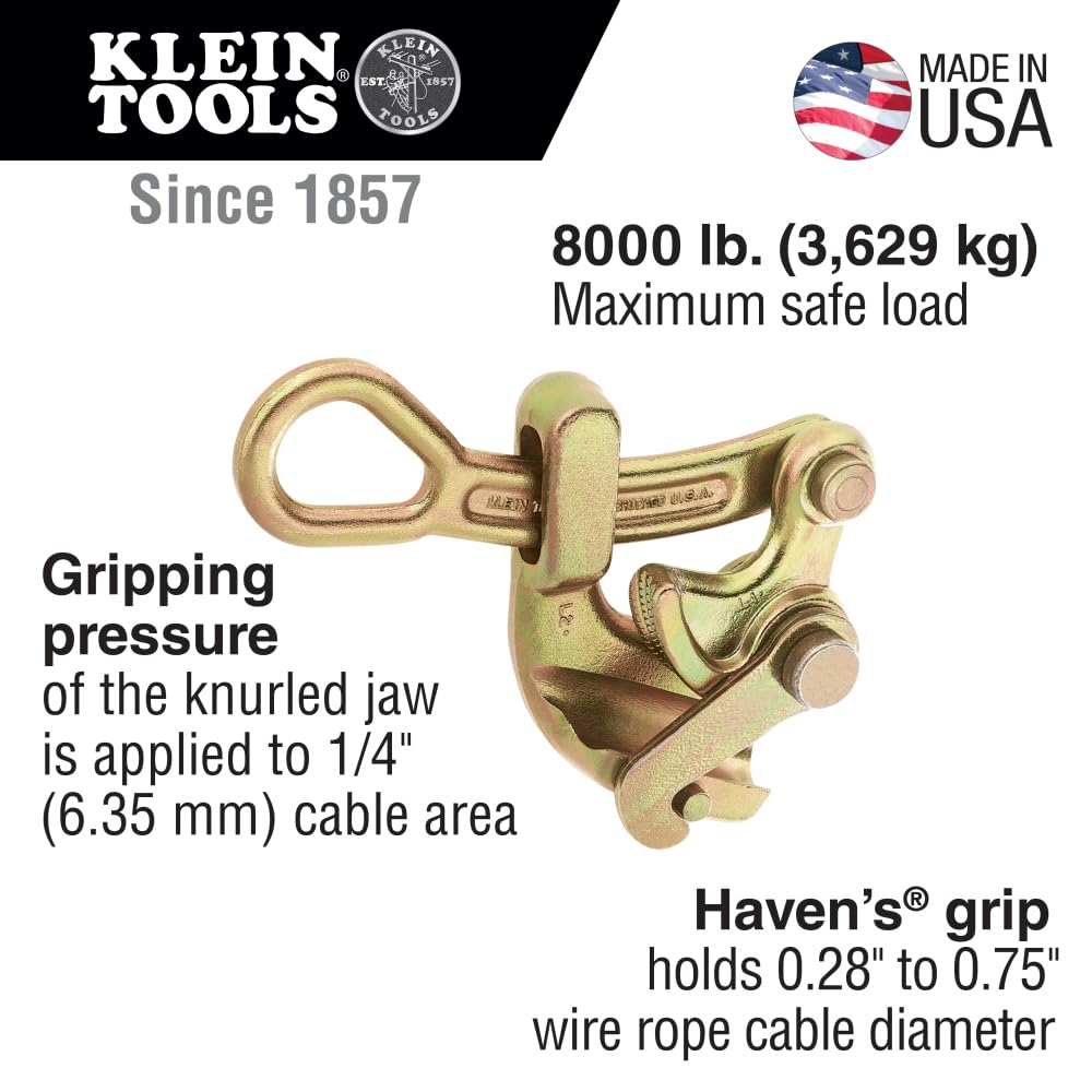 Klein Tools 1625-20 Havens Grip for 0.28 to 0.75 in Cable, Max Load 8000 lb — Amazon image 2