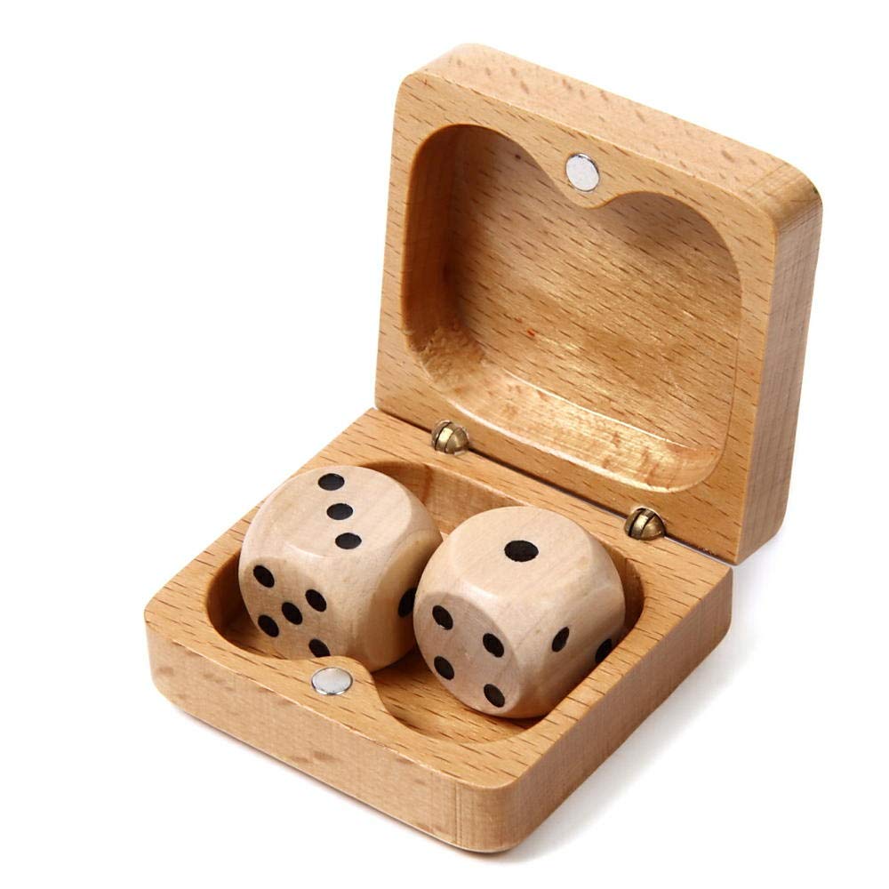 Amazon | [ATULLE] 天然木のサイコロセット ケース付き ダイス