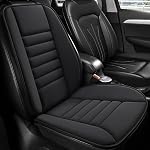 Car Seat Cushion and Lumbar Support Pillow Memory Foam Desk Chair Cushion Back Support for Automotive Seat Driver, Travel, Office Chair, Leg and Back Pain Relief, Washable and Adjustable Strap, Black