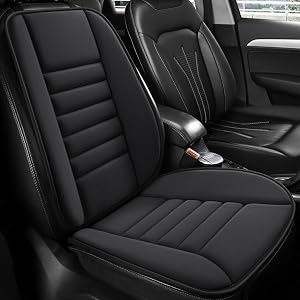 Car Seat Cushion and Lumbar Support Pillow Memory Foam Desk Chair Cushion Back Support for Automotive Seat Driver, Travel, Office Chair, Leg and Back Pain Relief, Washable and Adjustable Strap, Black