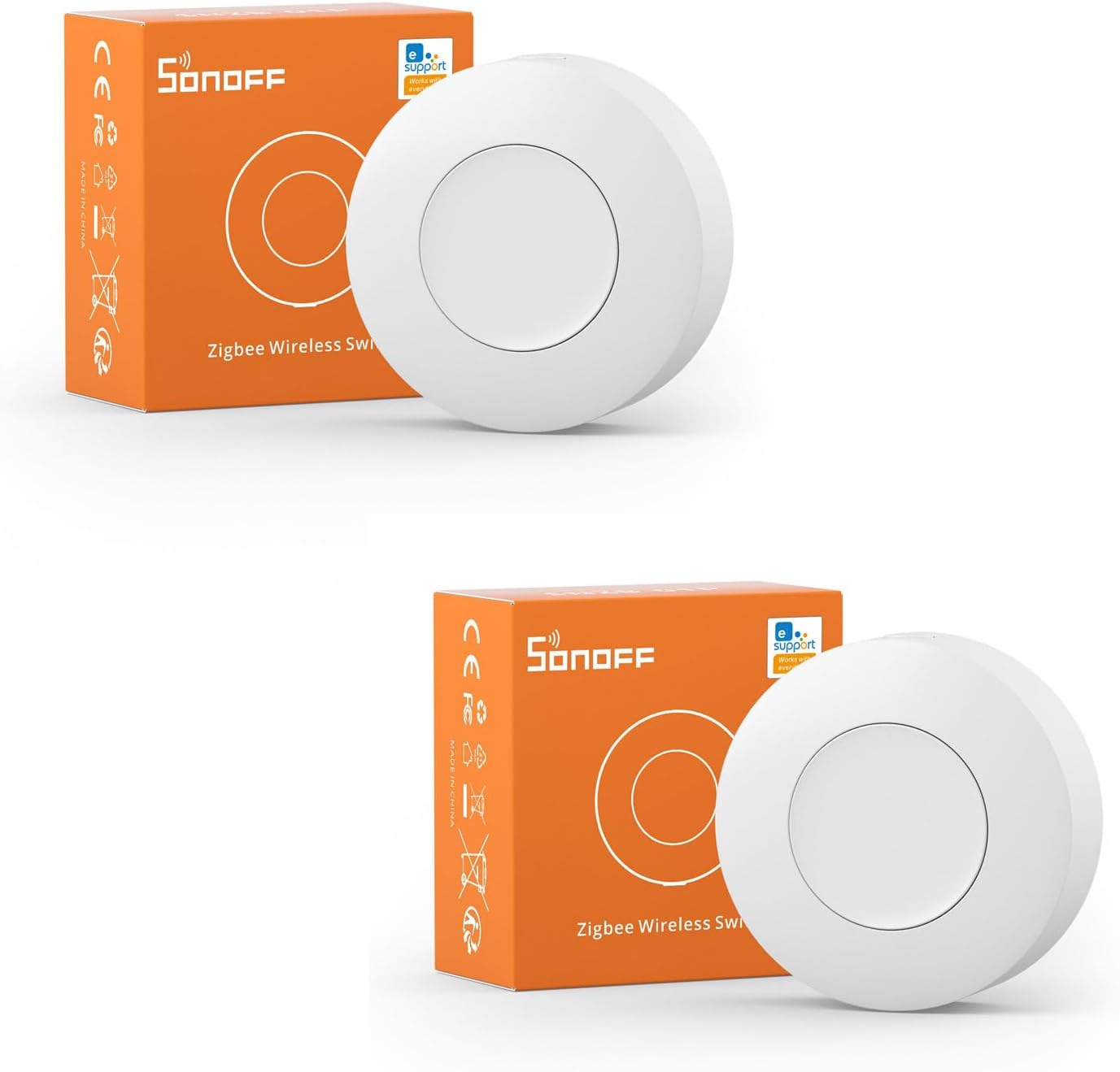 SONOFFZigbee Switch, SNZB-01P Wireless Button, Support Create Smart Scenes, Trigger Connected Devices in eWelink App with Three Control Options, Requires SONOFF ZigBee Bridge