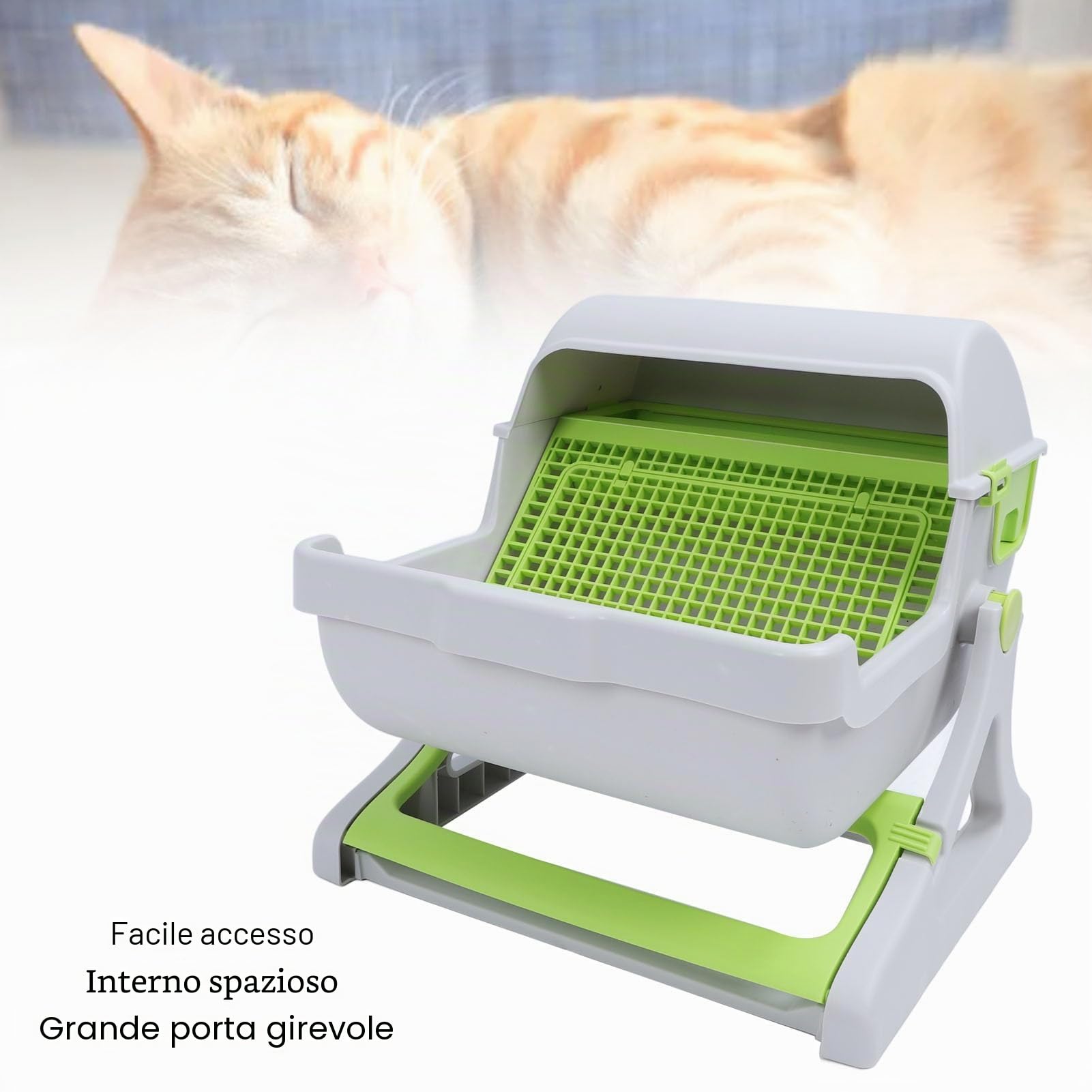 Lettiera per Gatti Autopulente, Lettiera per Gatti Grande per Pulizia Semiautomatica Efficace per Piccoli Domestici da Interni