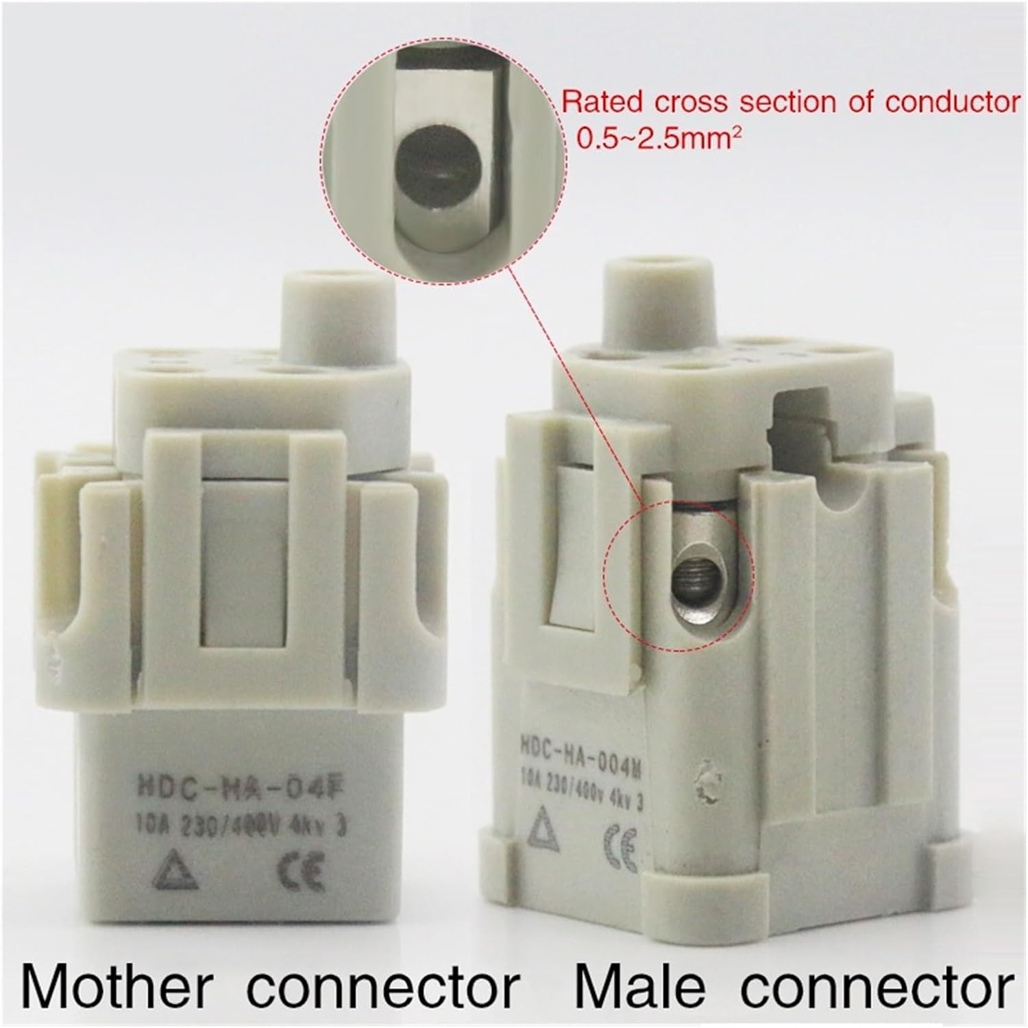 Heavy-Duty Connector 5(4+1) 10A 250V HA-005-3 Aviation Horizontal hot Channel Aviation