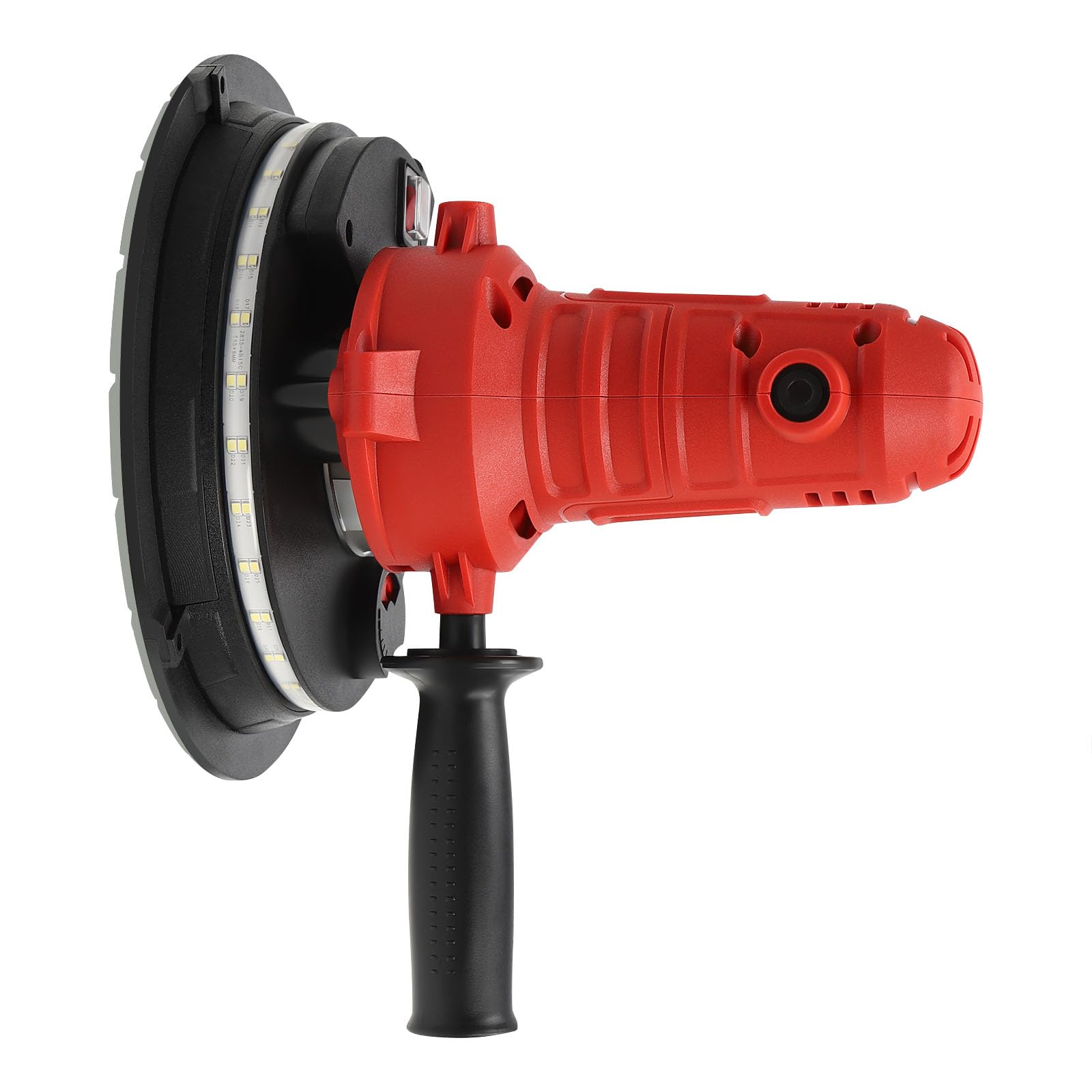 Lijadora de pared profesional de 1200 W con aspiración de polvo integrada de 180 mm, lijadora de techo ajustable con LED para paredes interiores y exteriores