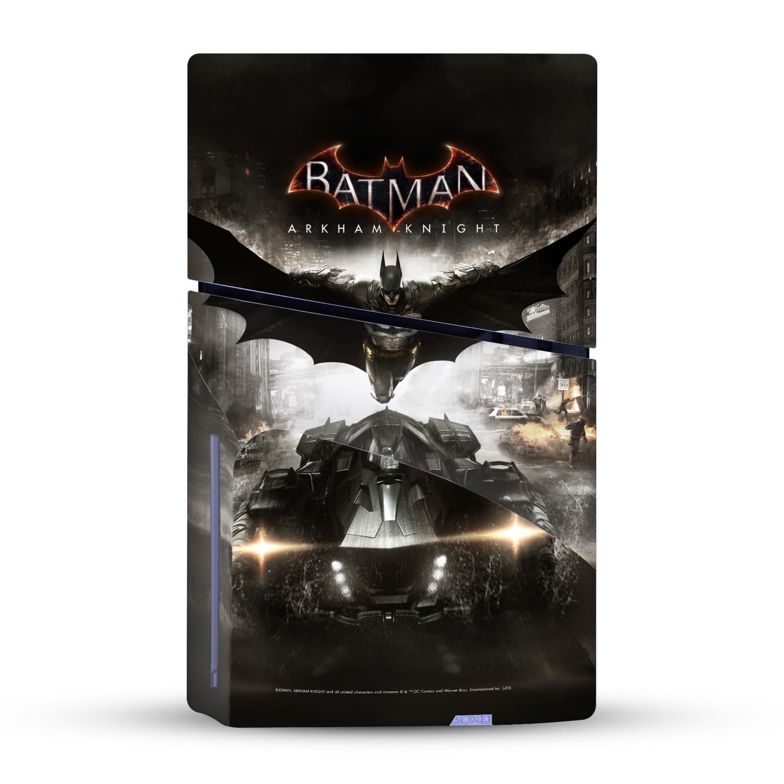 Head Case Designs Calcomanía de vinilo con licencia oficial de Batman Arkham Knight Key Art Graphics para juegos, compatible con Sony PlayStation 5 PS5 Slim Disc Edition Console y controlador