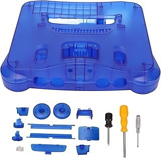 For For Nintendo 64 Shell Retro Video Game Console Case Translucent Blue Abs Retro Video Game Console Case Translucent Blue Replacement Protective Shell For N64 Retro Video Game