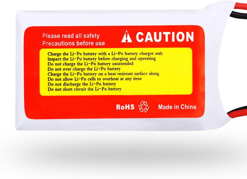 Safety precautions label on floureon LiPo battery