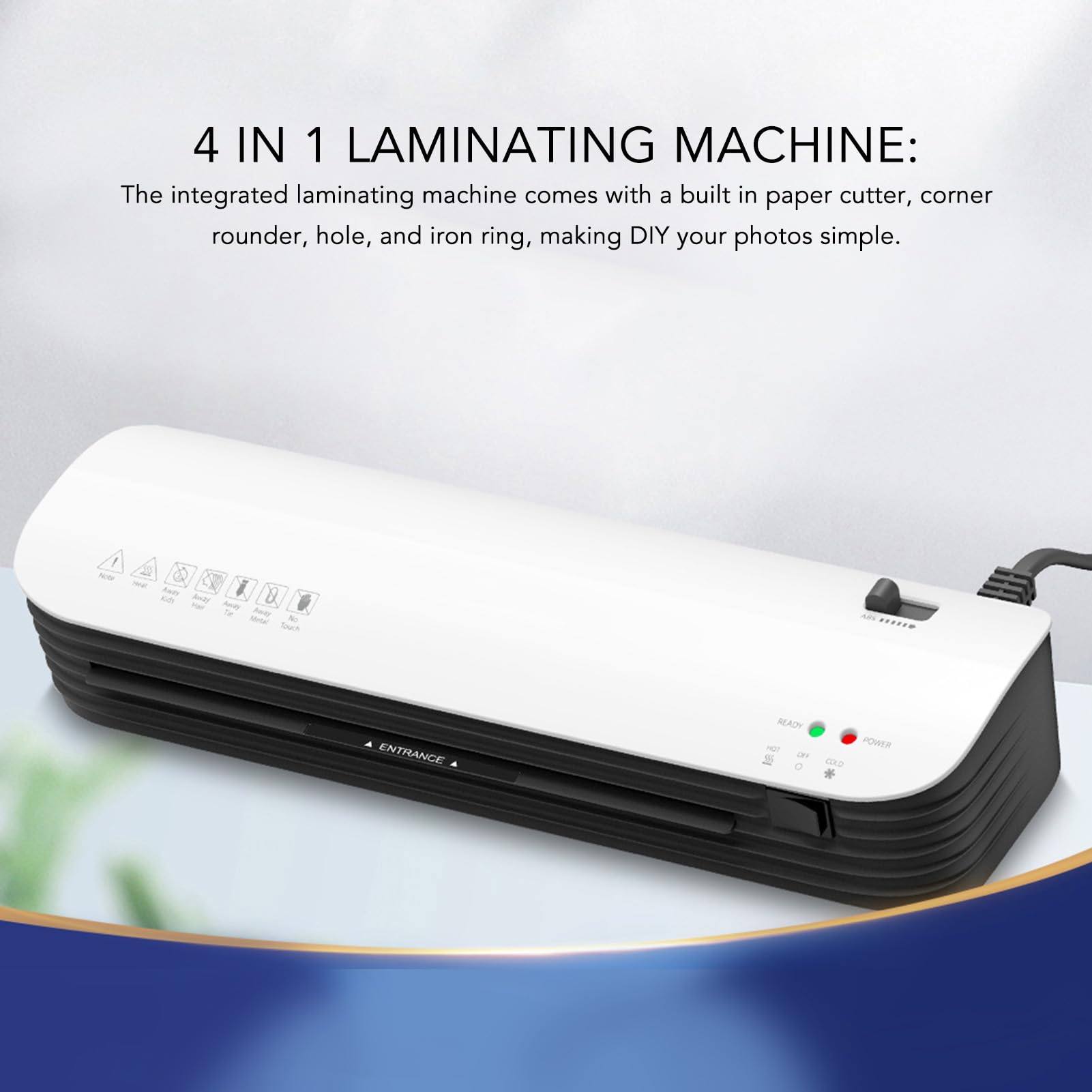 Generic A4 Laminator Gorący i Zimny Maszyna Laminująca Dom A4 Laminowanie Maszyn do Szkolnych Maszyn (Wtyczka UE 220-240V)
