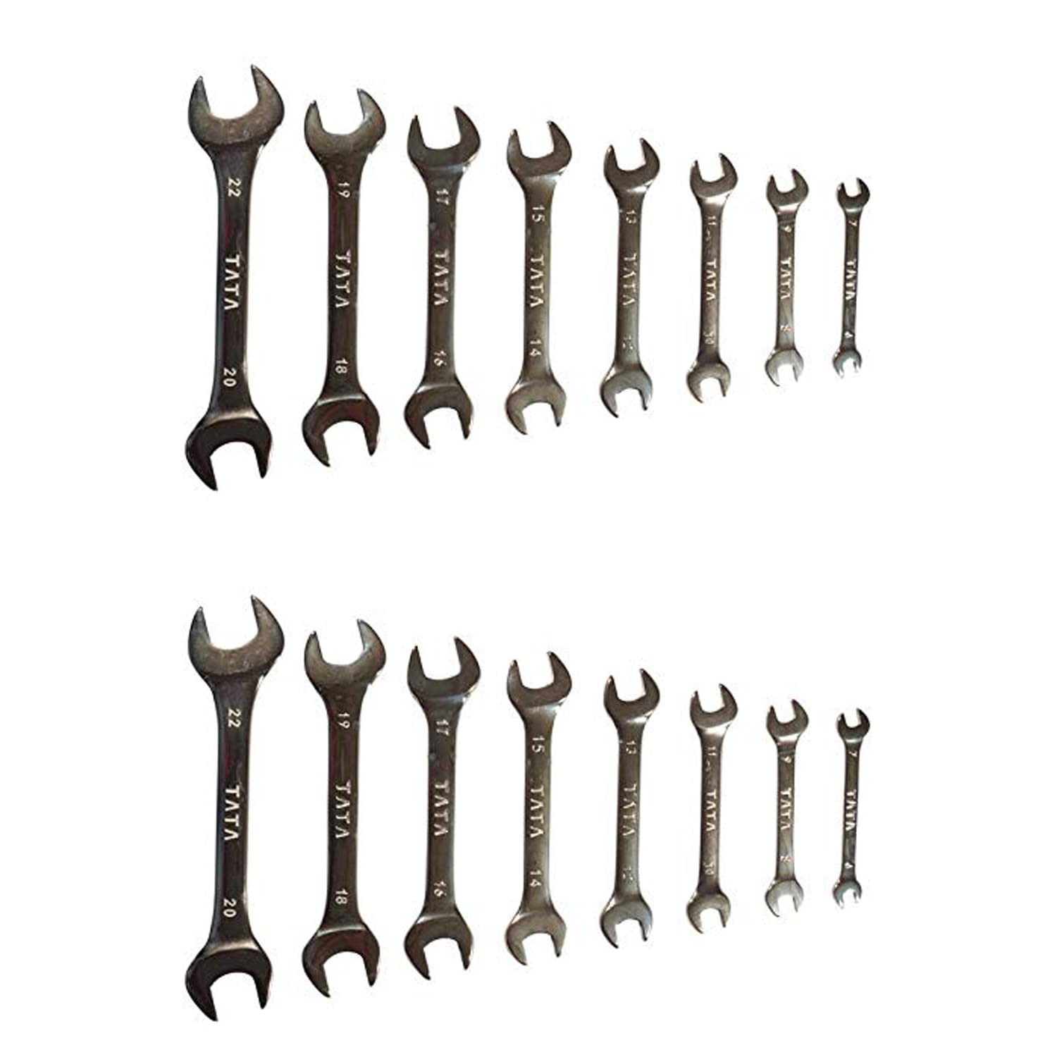 AGRICO Tata D.O.E. Spanner Set - 8 Pcs (Box Pack) | Pack of 2 | Durable Chrome Vanadium Steel Hand Tools for Home & Professional Use, SPD013-PK2