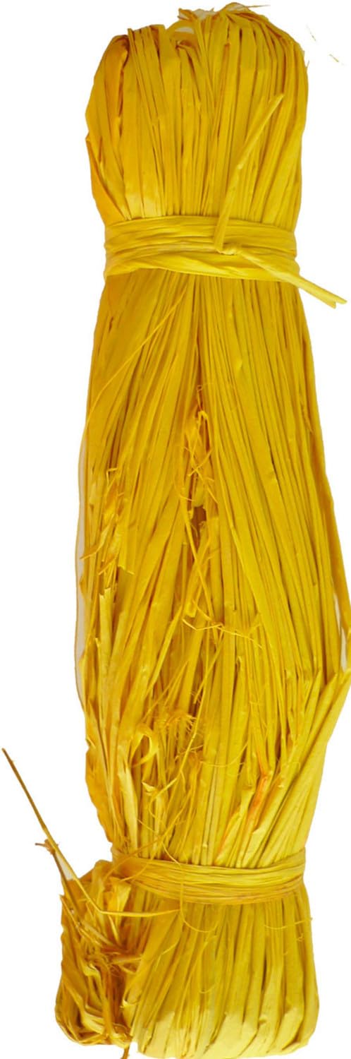 Bobine De Raphia Végétal Jaune 50g – Pour Emballage Cadeau, Décoration, Loisirs Créatifs, Lien Naturel
