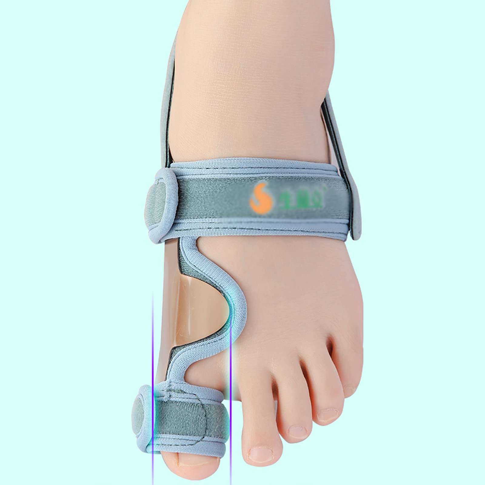 Corrector de juanetes Férula ortopédica para juanetes Alivio del Dolor Hallux Valgus no quirúrgico Metal Duradero No se deforma fácilmente Soporte de día y Noche para Adultos