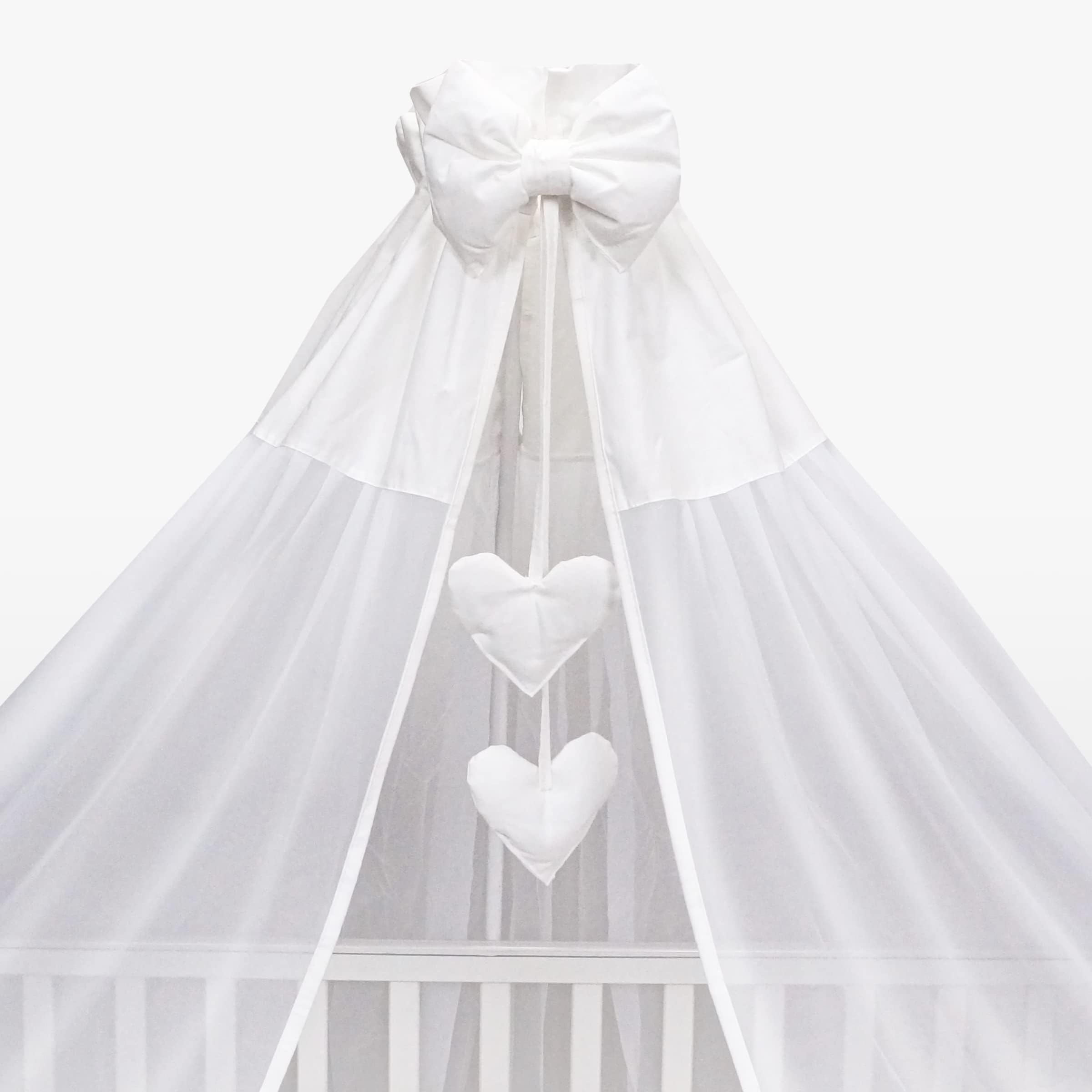 Nursery Chiffon Canopy/Tulle Drape for Baby Cot or Cot Bed 370x180cm (White)