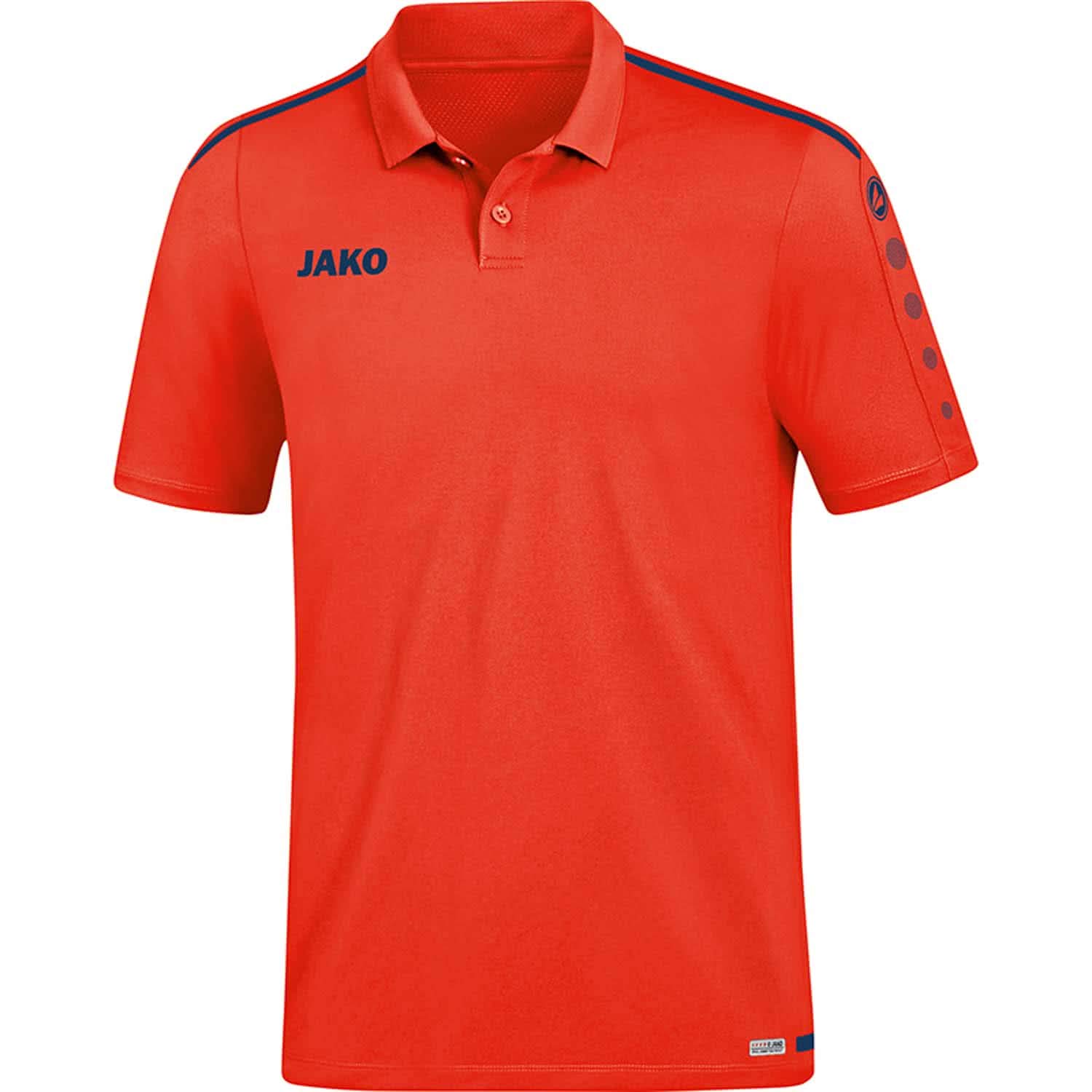 JAKO Men's Striker 2.0 Polo, Flame/Navy, XXL