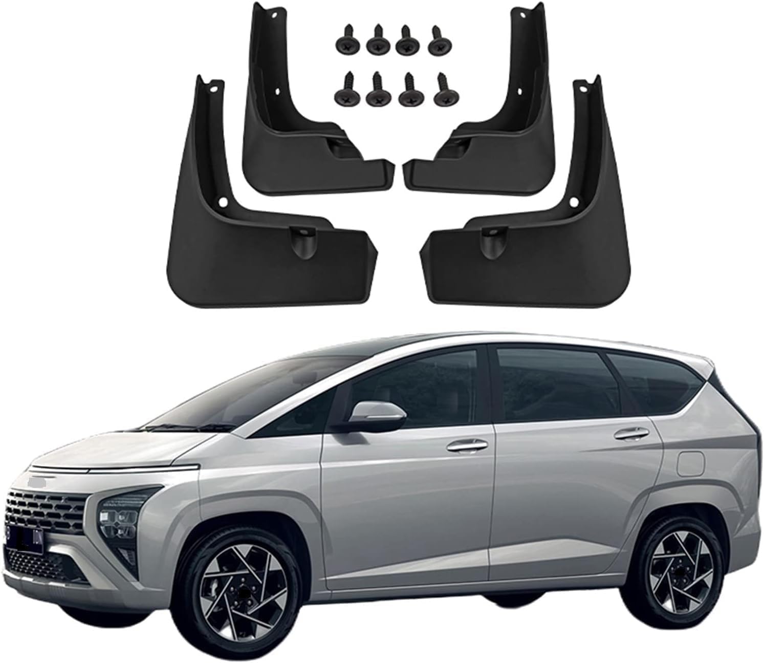 ZHMYDY 4 Pcs Car Mud Flaps for Hyundai Stargazer 2023, Mudflaps Strong Toughness Baffle Protection All Weather Protector Easy Installation Waterproof Easy Install Guard Mudguards Parts