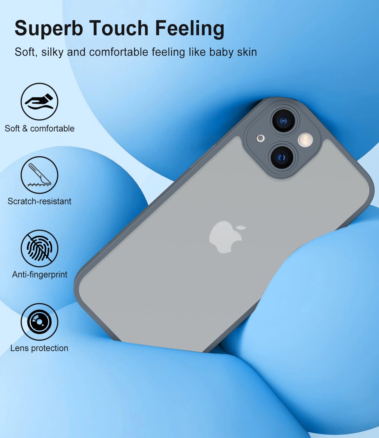 Mootobo for iPhone 13 Case 6.1-Inch, Matte Shockproof Bumper Phone Cover - Image 2