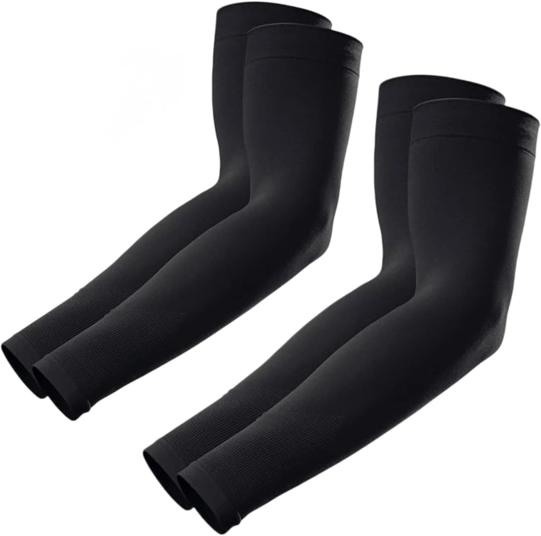 KUHNMARVIN 2 Pairs Arm Sleeves Compression UV Protection Cooling Sun Sleeves Tattoo Cover Up Basketball Arm Sleeves Football