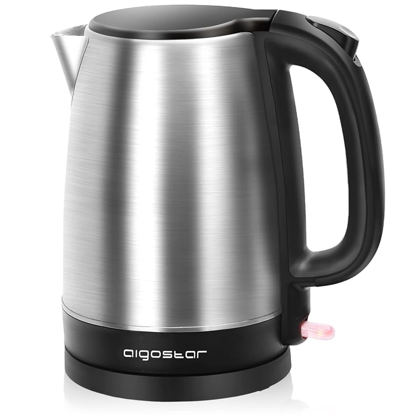 Immagine del prodotto Aigostar Milo - Bollitore Acqua Elettrico 2200W, Capacità 1,7L, Bollitori In Acciaio Inox spazzolato, Senza BPA con Spegnimento Automatico e Protezione da Bollitura a Secco, Filtro Anticalcare, Nero