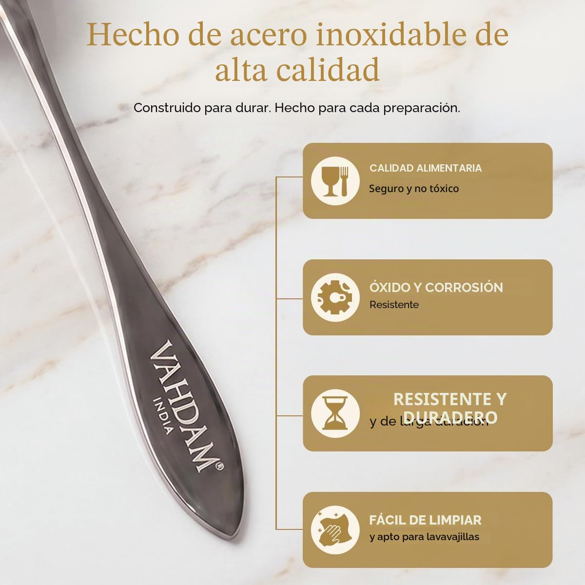 VAHDAM, Cuchara de té Perfect Serve | Cucharas de té de acero inoxidable | Cuchara mini de medición perfecta para preparar
