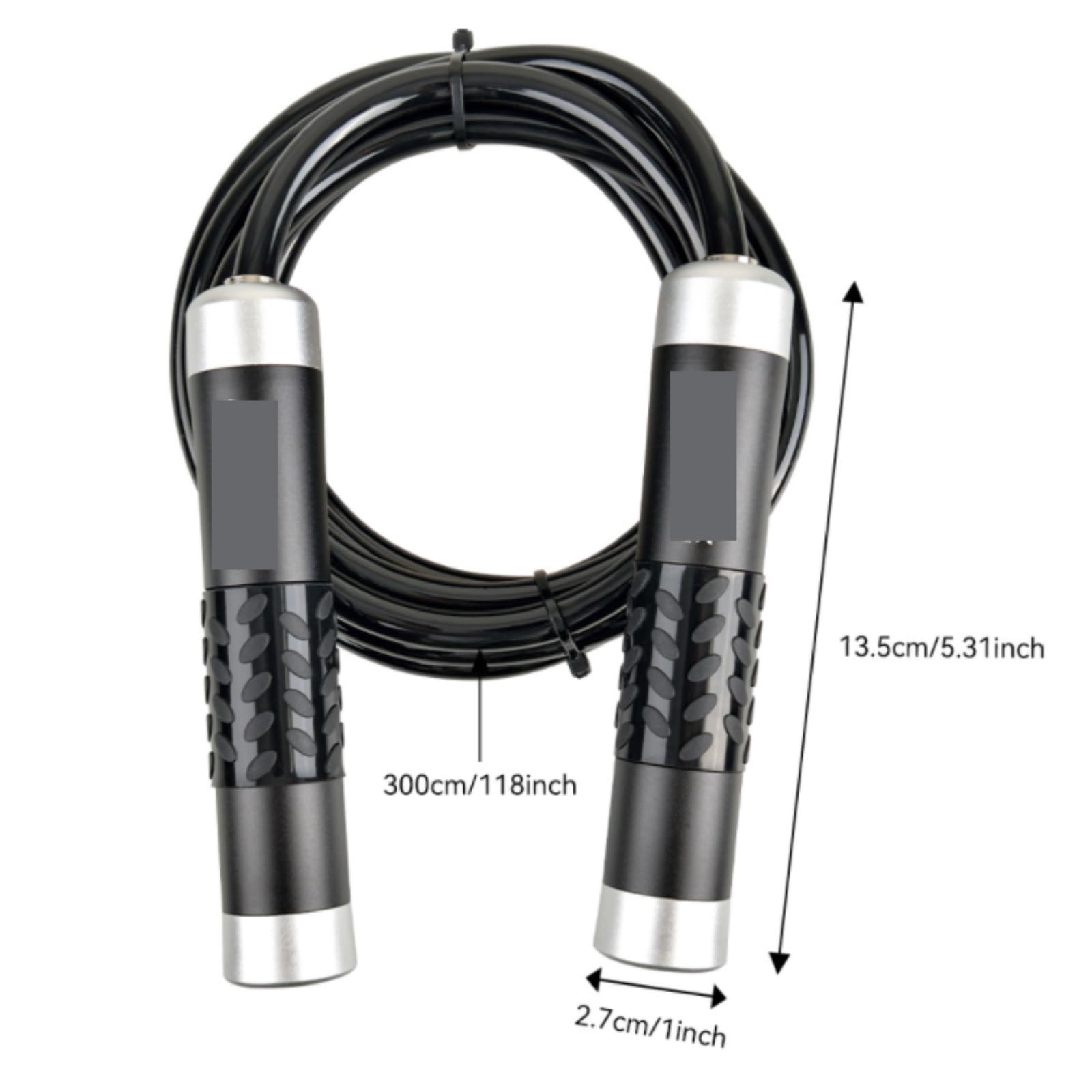 Springseil Beschwertes, Robustes Springseil Mit Kugellagern for Aerobic Und Training Fitness(Black)