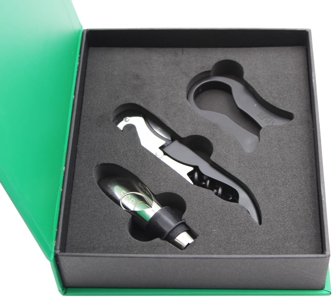 Official Sporting CP Wine Set with Gift Box - Corkscrew, Foil Cutter, and Pourer