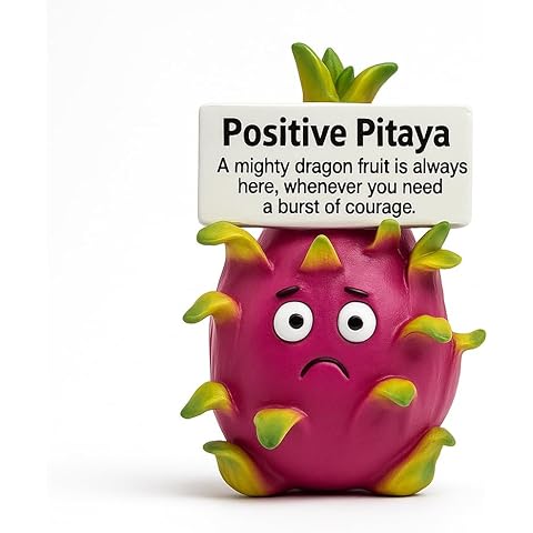 iStatue Positive Pitaya Figurine for Courage & Strength | Mighty Dragon Fruit Desk Decor | 4.3'' Unique Resin Encouragement Gift for Friends, Students, Coworkers (Pitaya)
