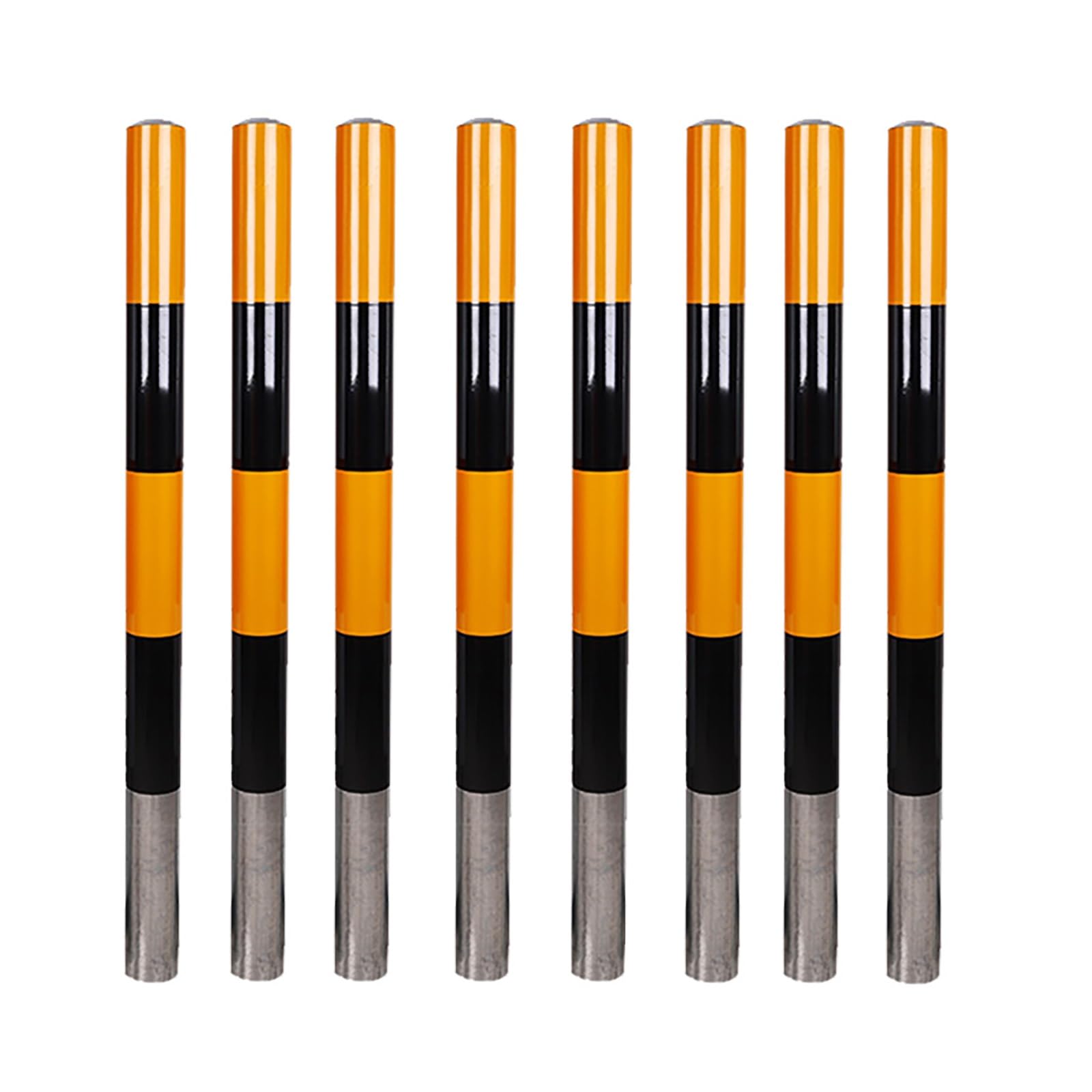 SGKOMN Heavy-Duty Safety Bollard Posts - Rustproof & Waterproof Traffic Barriers for Driveways, Reflective Security Bollards, 8pcs-yellow-39.4 * 4.5in
