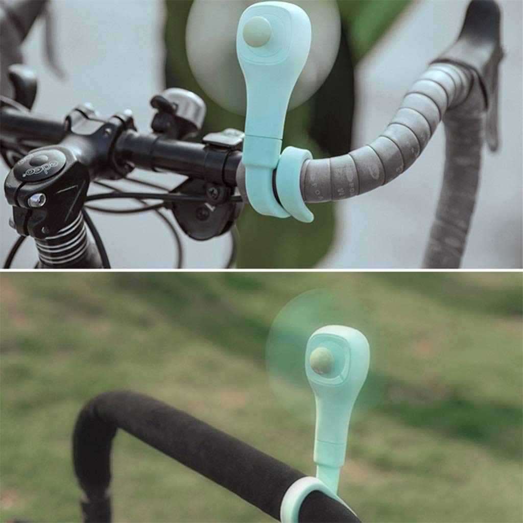 Mini Ventilador Flexible Recargable, Paraguas para Cochecito de Ciclismo Multiusos, Ventiladores Frescos para Exteriores (Gris)