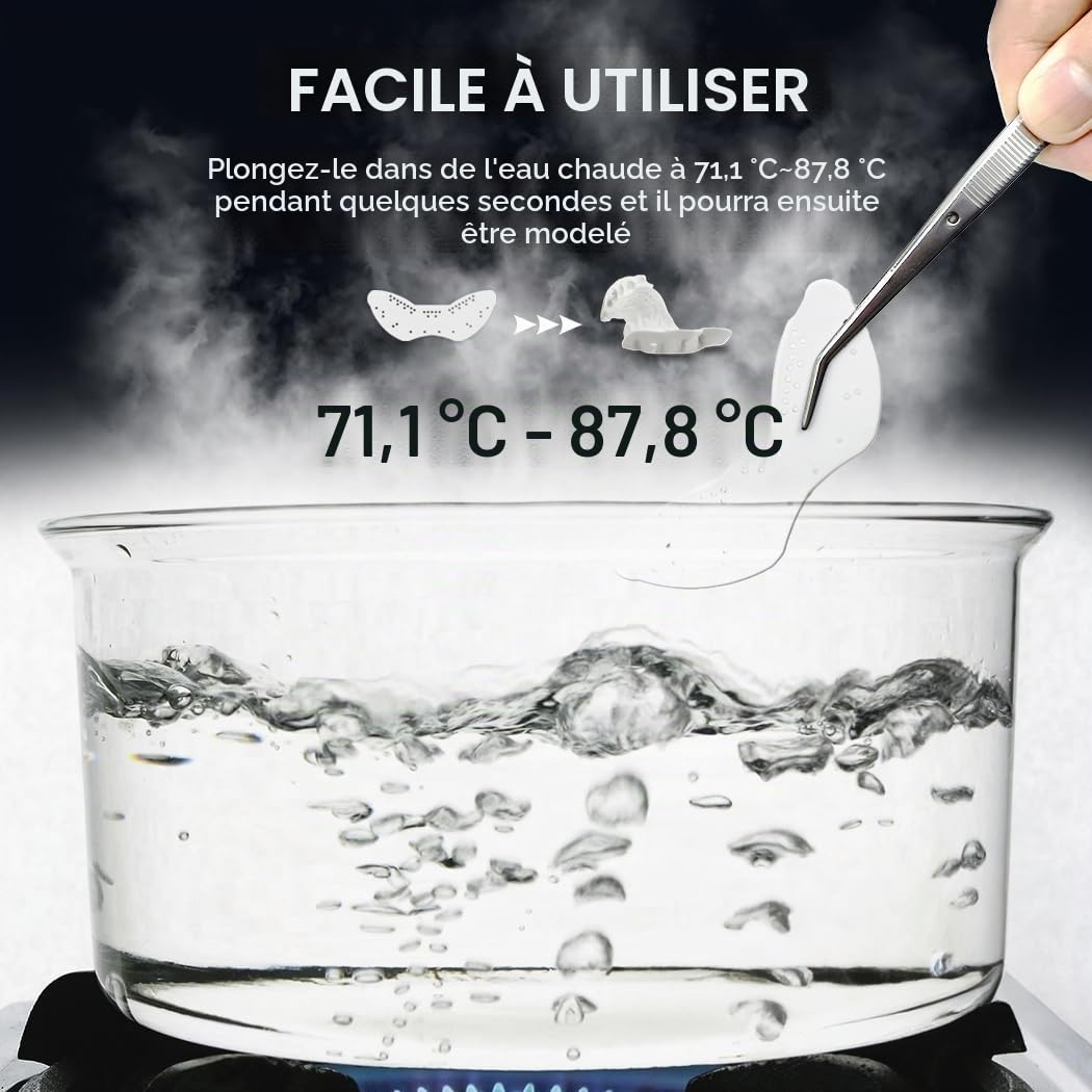KOHEEL Ultra Mince Gouttière Dentaire protège dents, Stoppe Le Bruxisme, Facile à façonner, empêcher le grincement des dents, bon pour le sommeil