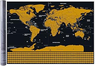 Scratch Off Map - Travel Gift Europe and UK Map Poster Deluxe World Map Scratch Off Travel Map Designed for Travel Journal Wall Art.