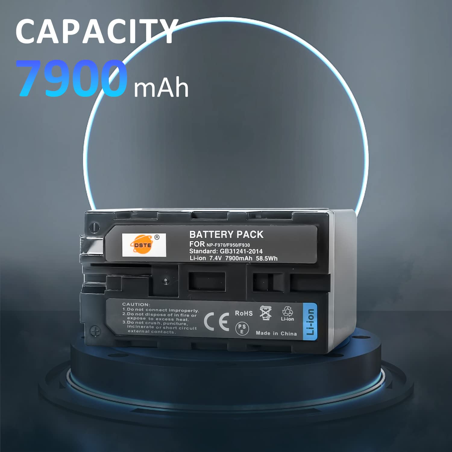 DSTE NP-F970 Batterie Compatible pour Sony CCD-TR500, CCD-TR511E, CCD-TR512E, CCD-TR515E, CCD-TR516, CCD-TR516E, CCD-TR517, CCD-TR555