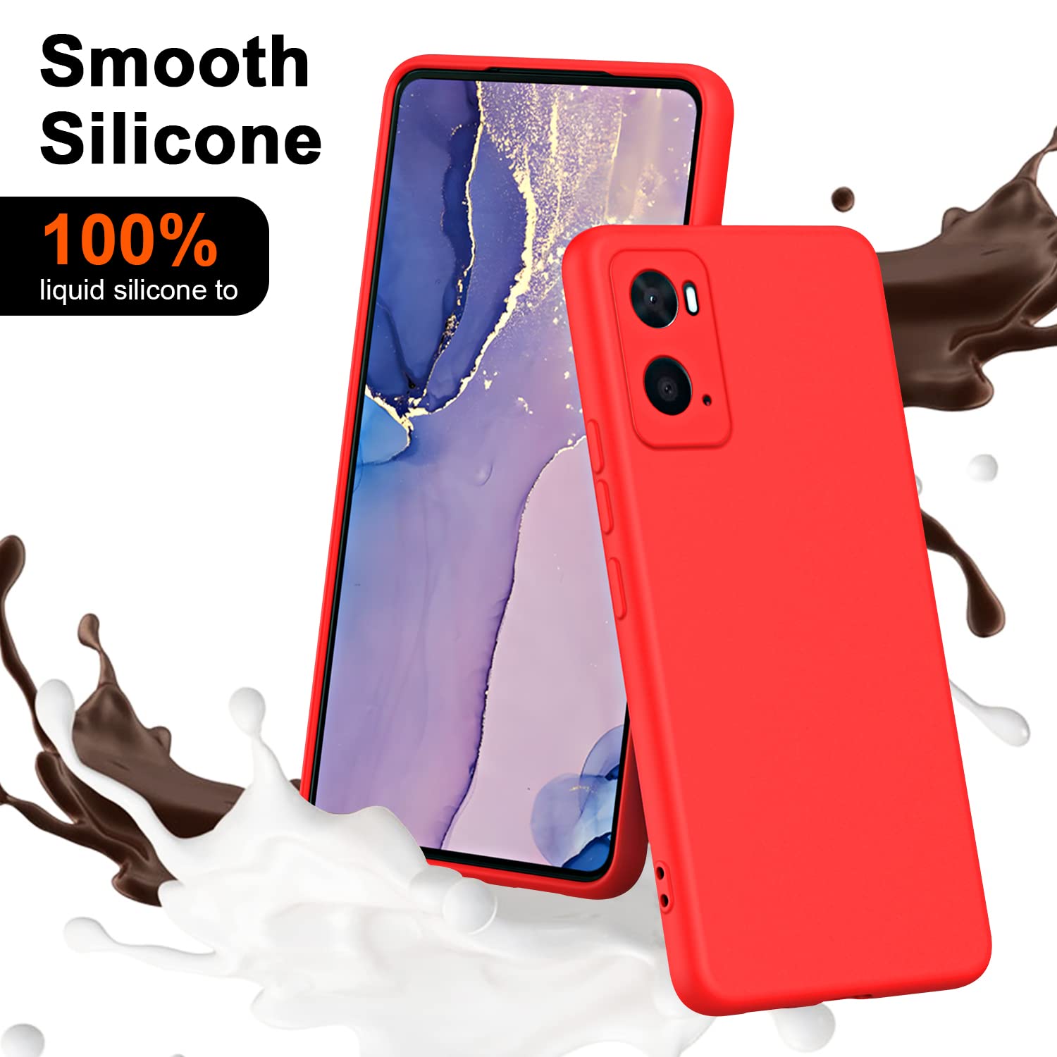 WEIOU Cover per OPPO A96 / A76 / A36 Case, Custodia in Morbida Silicone TPU Bordo Dorato Della Placcatura Anti-Graffio Antiurto Protettiva Shell Bumper - Viola