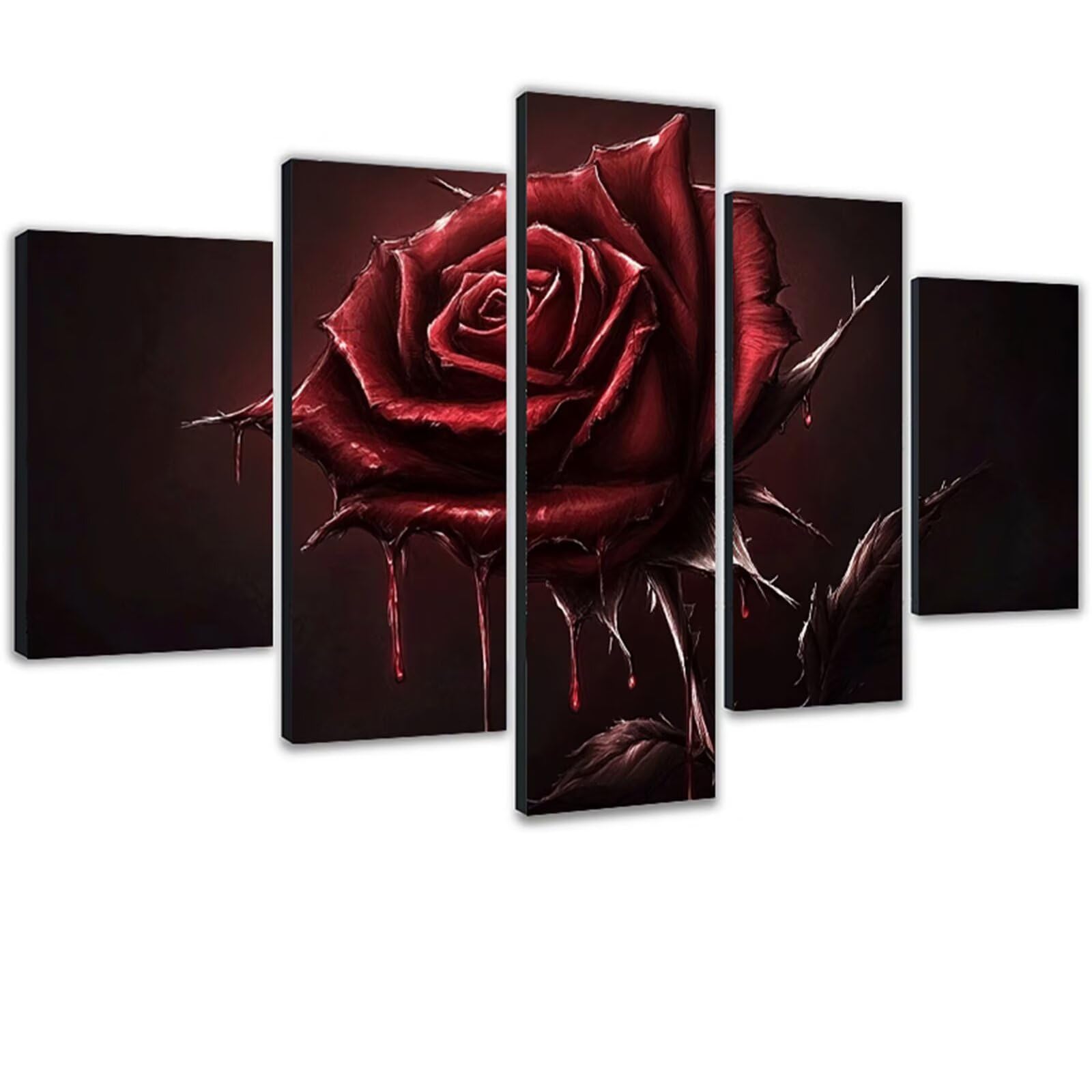 Diamond Painting Erwachsene Groß XXL 5 Teilig 100x200cm, 5D Diamond Painting Blume Diamant Paintings Bilder Bastel Sets, DIY Malen Nach Zahlen Erwachsene, Bausätze für Diamantmalerei Rosen 0m-1018