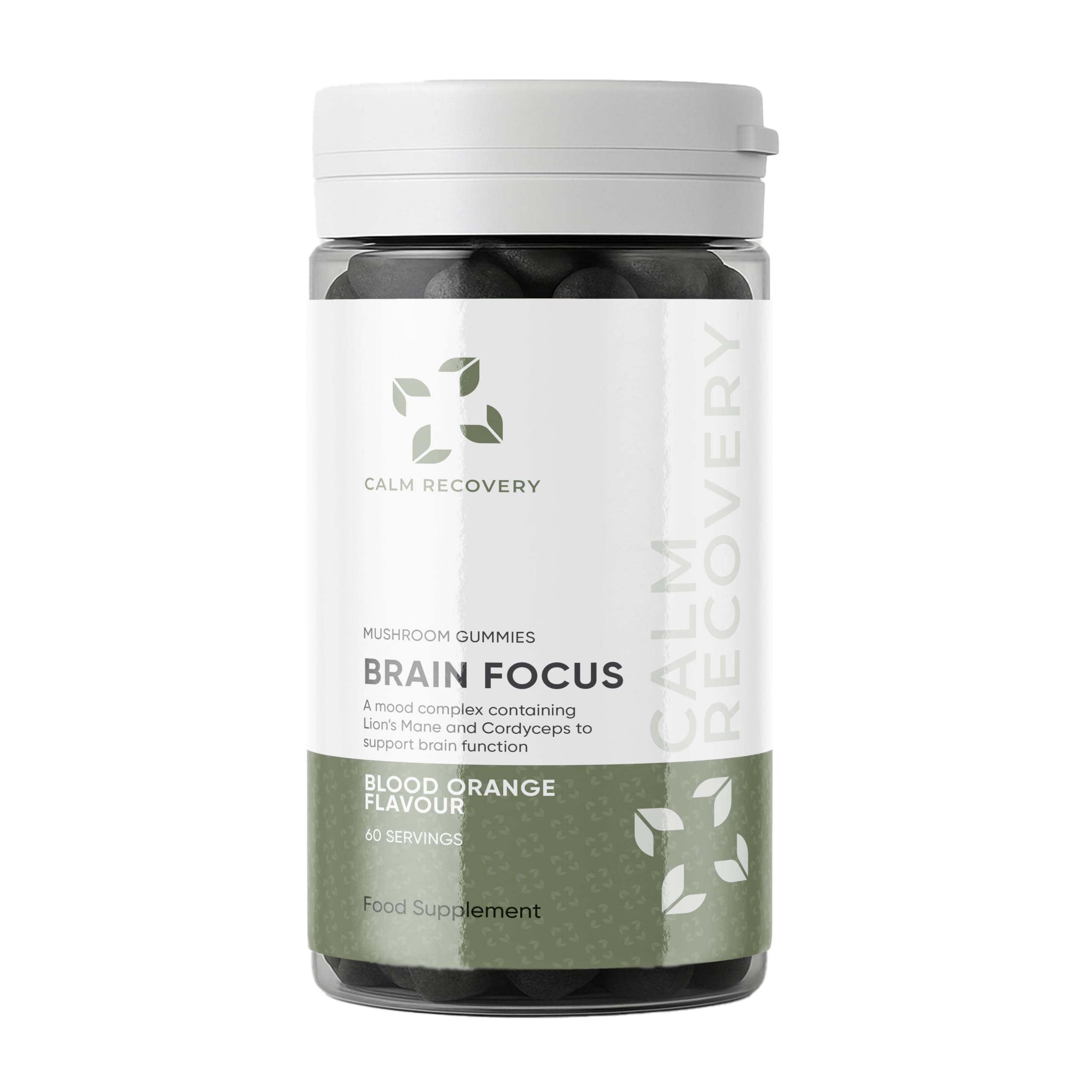 Calm Recovery Brain Focus Mushroom Gummies – Mushroom Complex for Focus, Concentration, Mental Clarity, Brain Support, Cognitive Function, Memory & Energy, 60 Gummies