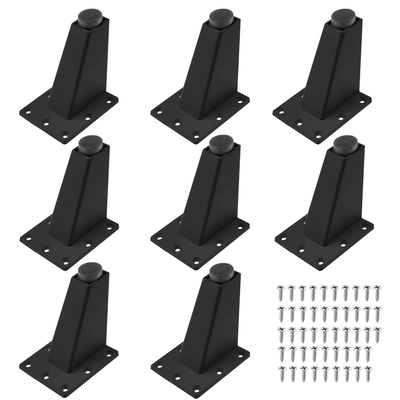 Emsea Black 8Pcs Furniture Legs Aluminum Alloy Modern Table Legs Metal Triangle Furniture Feet Furniture Replacement Leg Accessories For Couch Sofa Cupboard Cabinet