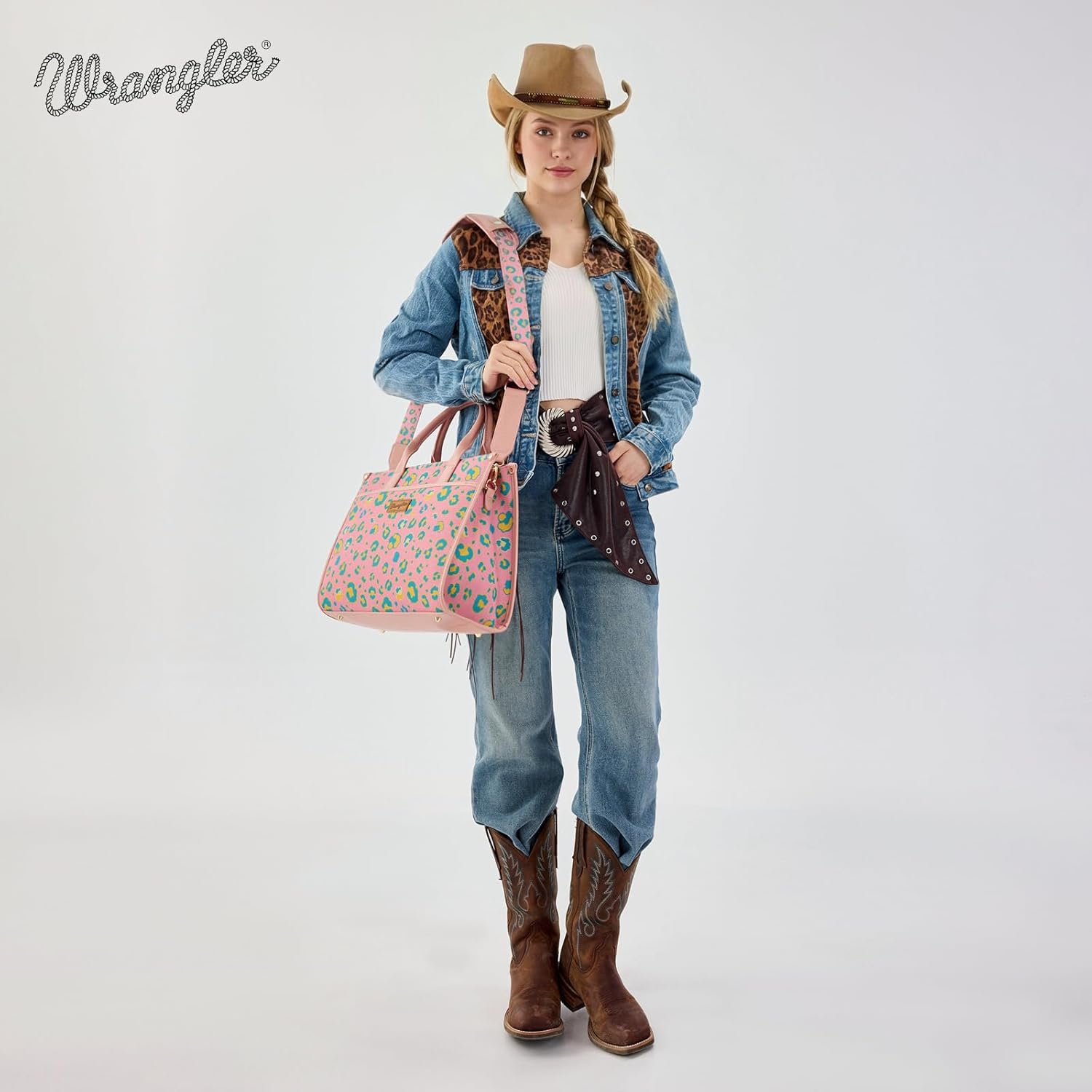 Wrangler Laptop Bag 13.3 Inch Western Large Tote Bag Womens Canvas Work Bag Briefcase Handbag Purses - Image 5