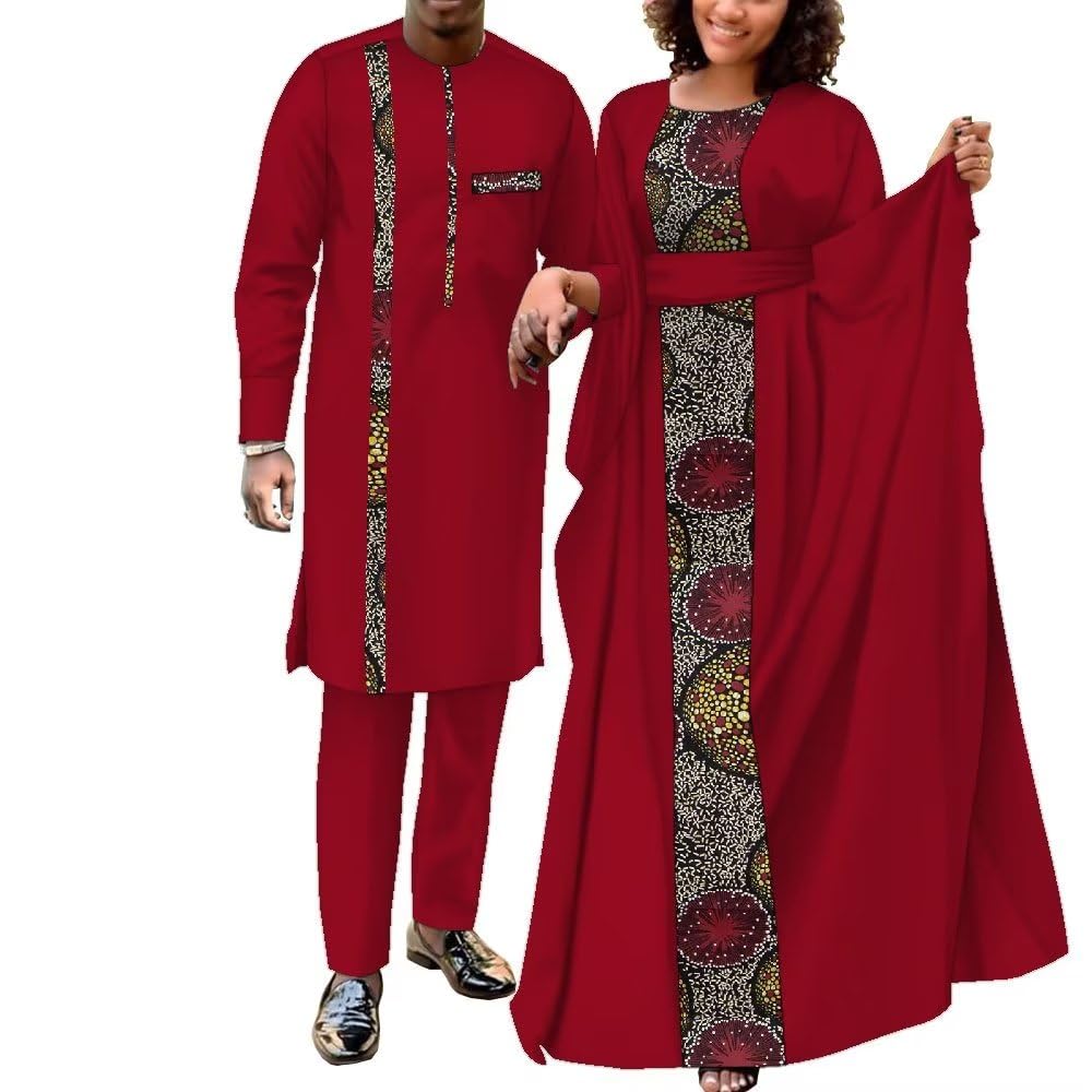UOUNUT African Couple Outfits Matching Sets for Adult Couples, Unisex, Wedding, Prom, Daily, Birthday, Party, Festival, Dashiki Clothing