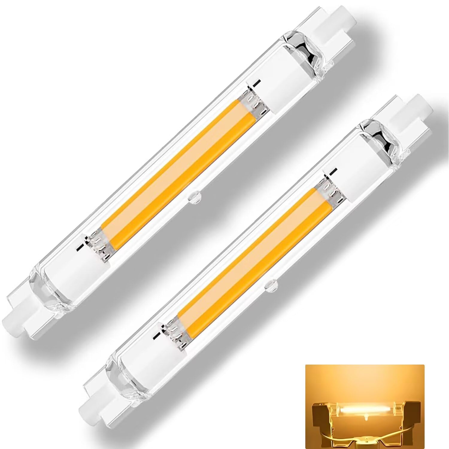 DafuDaGui R7s Bulb 118mm led dimmable, 30W R7s led Bulb 118mm Equivalent J118 300W Halogen Bulbs, Warm White 3000K 3000LM, Flicker-Free, 360° Light Angle, Energy Saving Floodlight Bulbs, 2 Pack