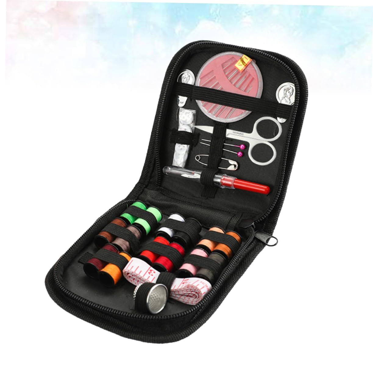DIYEAH 3sets Kit Da Cucito Mini Portatile Da Viaggio Set Completo Di Accessori Per Cucito Con Filo Forbici e Ago Inclusa Pochette Per Organizzazione Utile Per Casa e Viaggi