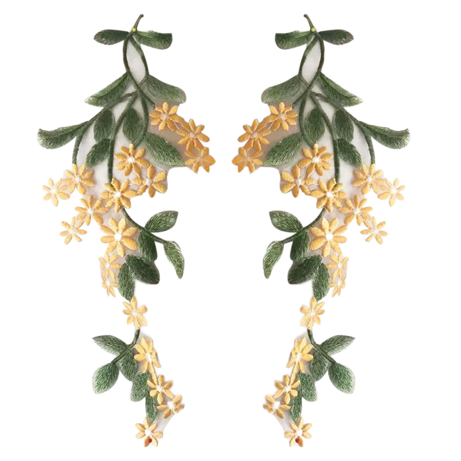 Tsophreniq Lace Embroidery Appliques Sewing on Polyester Thread Patches for Tshirts Dress Jackets Clothing Embellishment Flower Lace Embroidery Appliques Sewing on Polyester Thread Patches