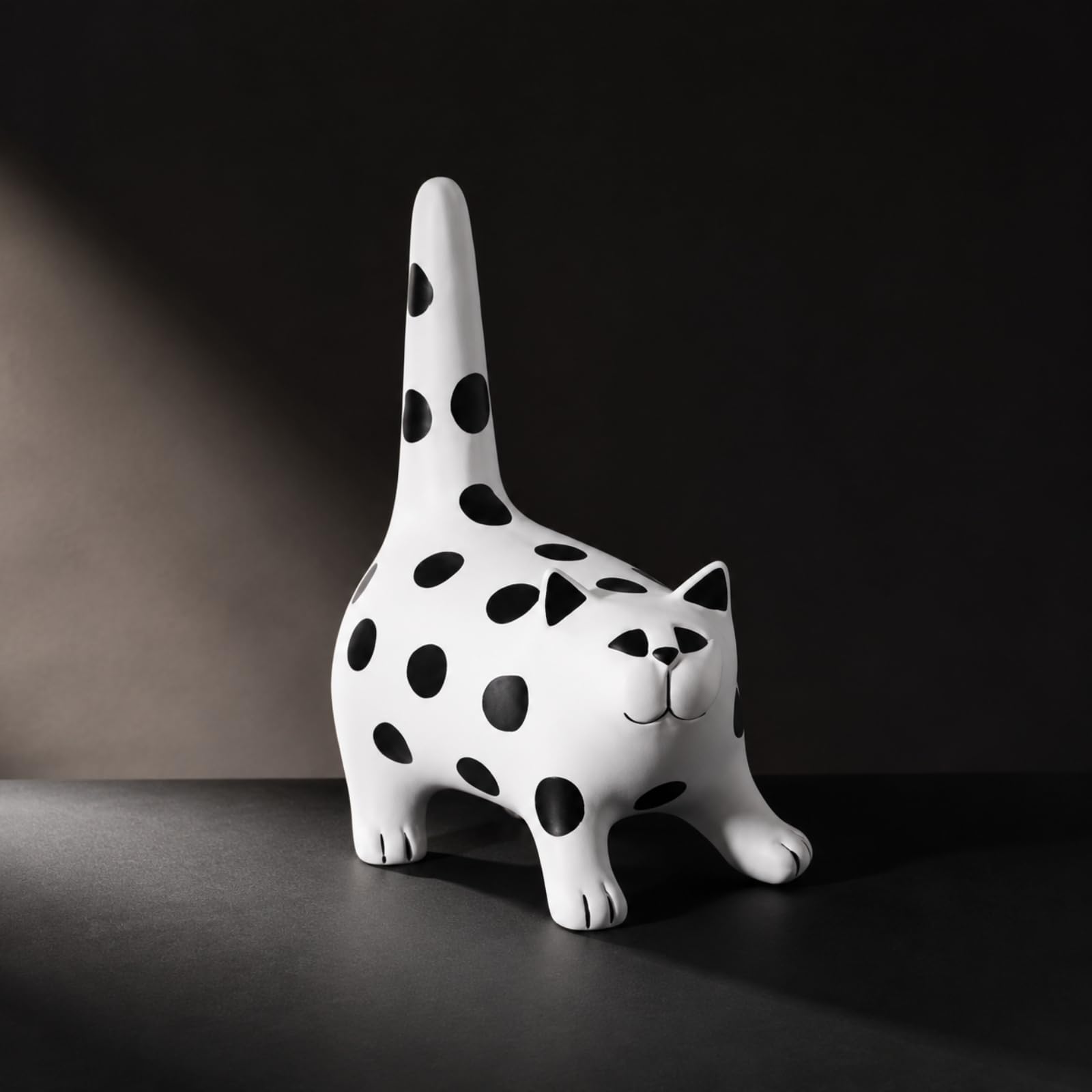 Soprammobile a Forma di Gatto | Finitura Opaca Liscia, Statuetta a Forma di Gatto, Minimalista, Statua, per Tavolo, Libreria, dei, L