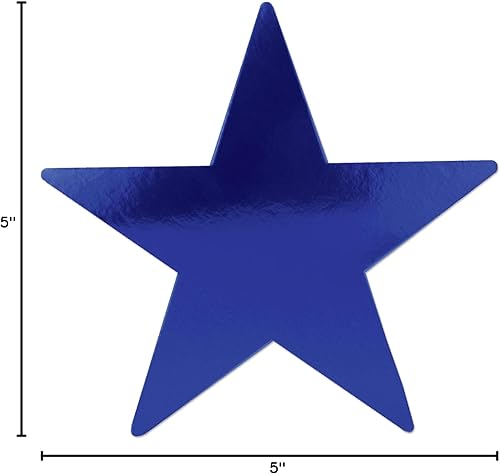 Miniatura 3 de Beistle Paquete de 72 recortes de estrellas azules de aluminio, decoraciones de fiesta patriótica para ocasiones festivas, celebraciones y eventos,