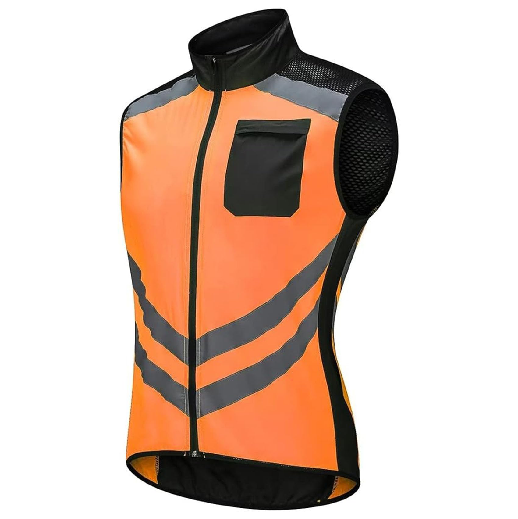 Chaleco de ciclismo reflectante para hombre, chaqueta sin mangas, chaleco para montar en bicicleta, camisetas transpirables para bicicleta, Tops de ciclismo