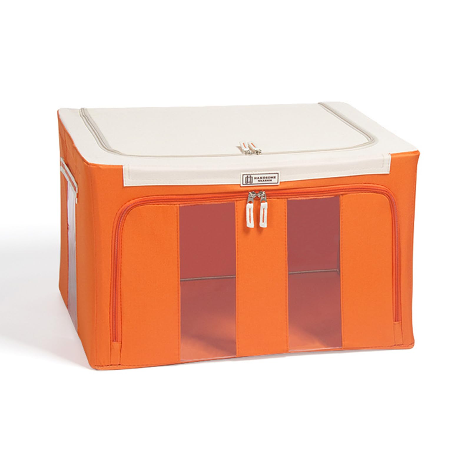 Scatole per Armadio Grande Organizzatore Armadio Pieghevole Impermeabile Contenitori per Armadio con Cerniera (Arancione,68L)