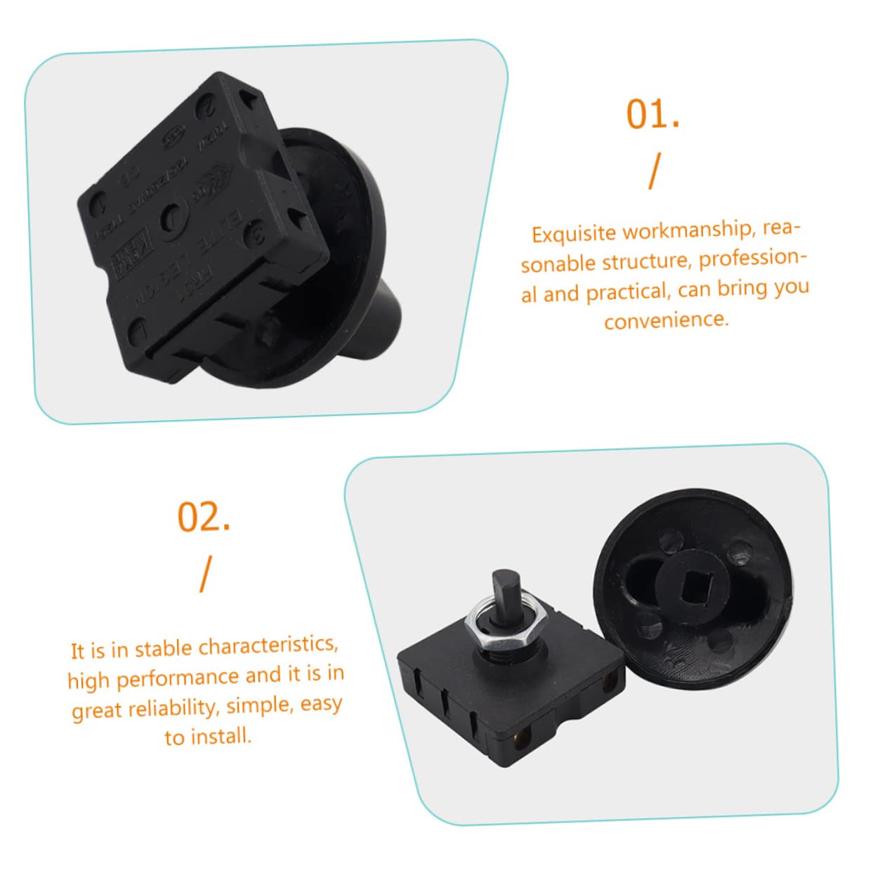 Uonlytech 2 Sets 3 Rotary Speed Rotary with Knob 3 Position Selector 3 Rotary 4 Position Rotary 4-Position 3- Abs to Rotate Fan