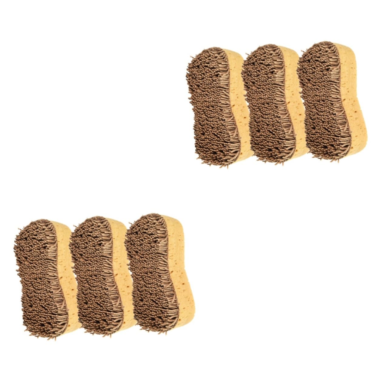Beavorty 2 Juegos Cepillo De Limpieza De Coche Esponja De Detergente Fuerte Esponjas para Fregar Esponja De Cocina Esponja Limpieza Coche Esponja De Limpieza Esponja De Peluche 3 Piezas * 2