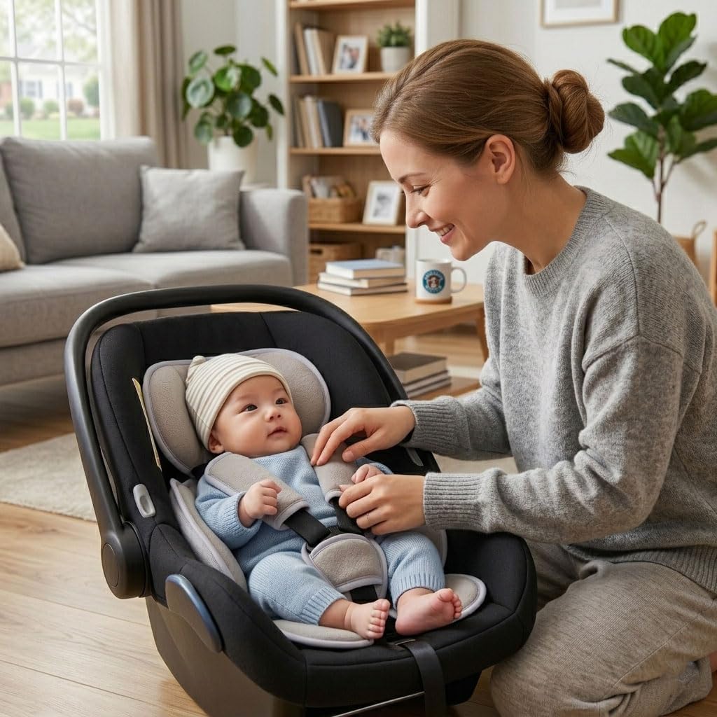 Infant Support Cushions, Detachable Insert for Car Seats, As Travel Accessories Such As Car Seat Inserts and Stroller Cushions, Seat Liners, Grey
