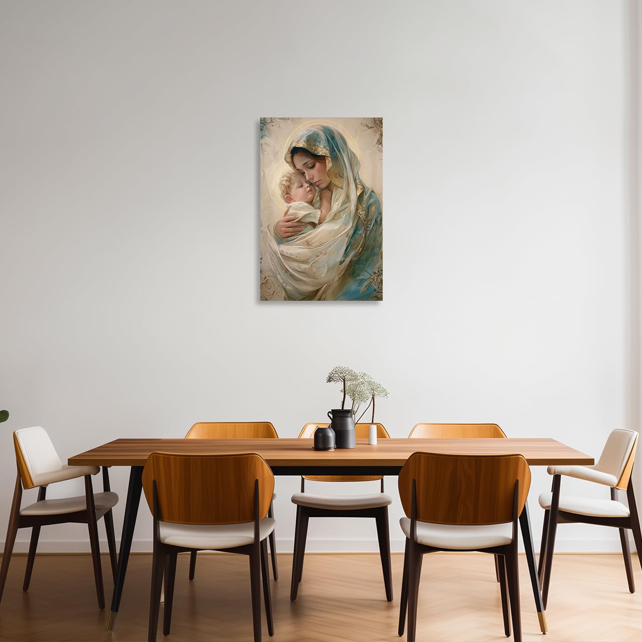 Amazon.co.jp: ZQQART 聖母マリア キャンバスアートプリント 母マリア