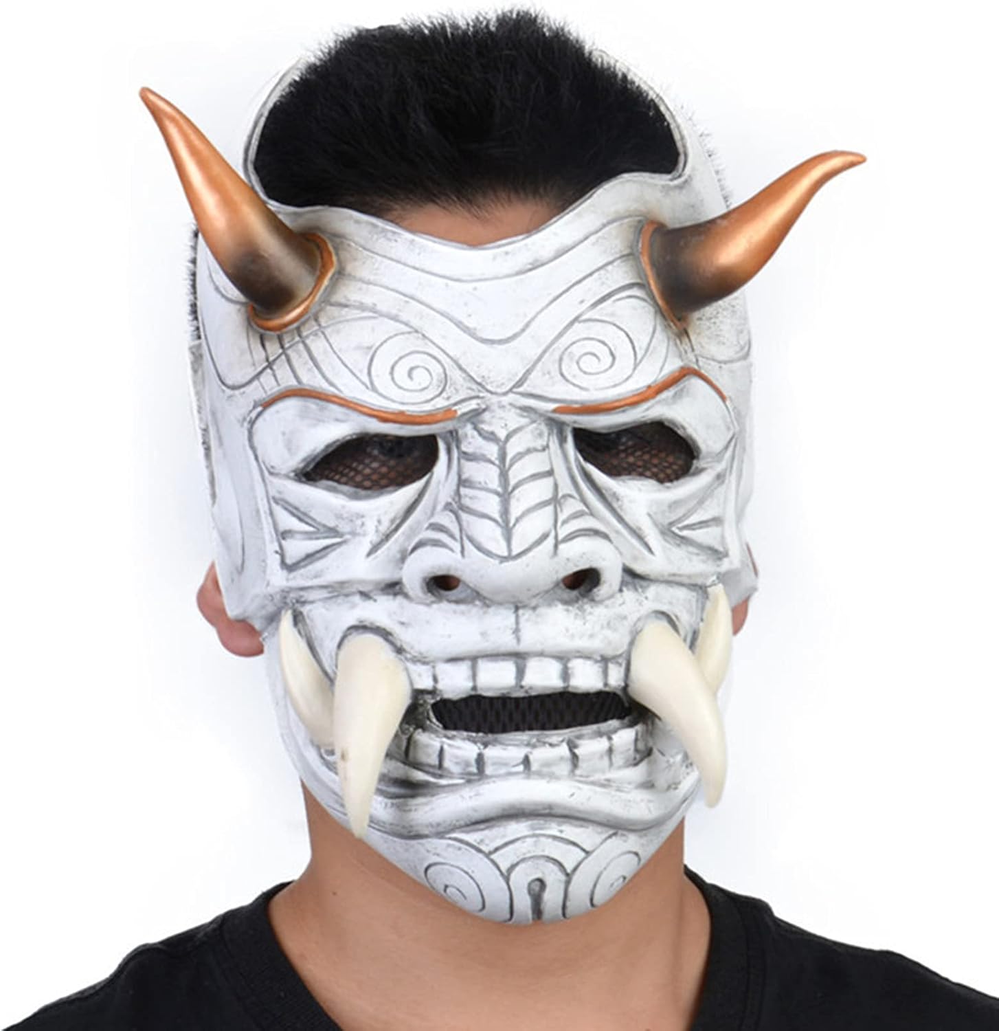 日本のプラーニャモンスターコスプレマスク ハロウィンコスチューム 死神ゴーストマスク(ホワイト)