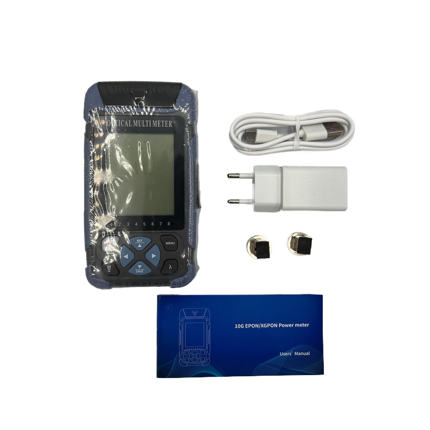 Elfcam® - Przenośny multimetr optyczny E-286 do sieci światłowodowych 10G PON GPON/EPON/XGPON z 1270nm 1310nm 1490nm i 1577nm, fotometr FTTx i OLT z VFL, zakres testowy: -40 dBm do +12 dBm