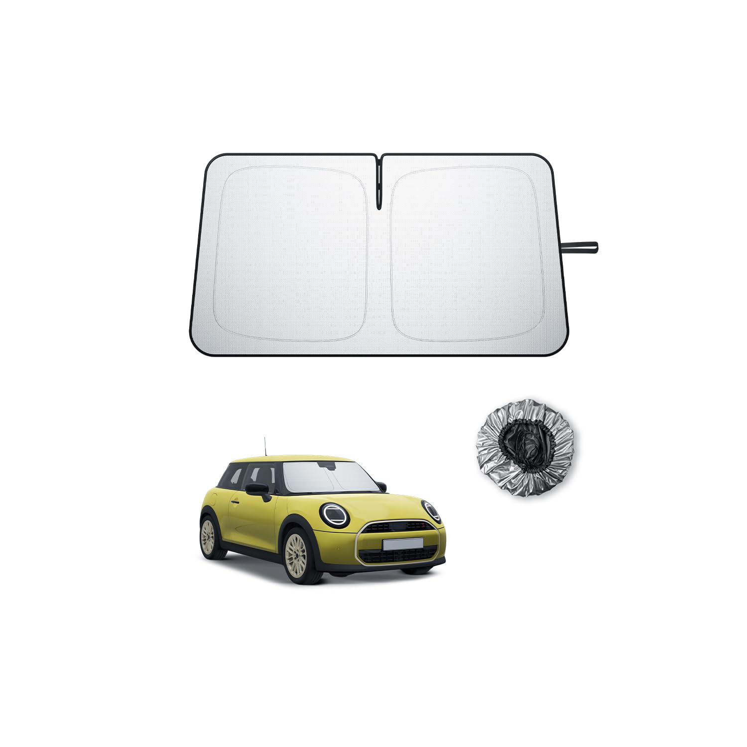 BIBIBO Osłona przedniej szyby kompatybilna z Mini Cooper F65 F66 2024 2025 2026 (wersja benzynowa), osłona przedniej szyby, składana, z ochroną przed promieniowaniem UV, osłona przeciwsłoneczna